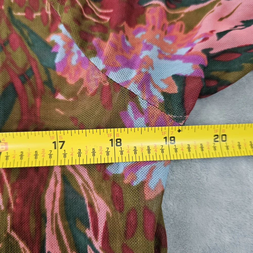 Free People Floral V-Neck Bell Sleeve Beach Babe Tunic - Picture 6 of 10